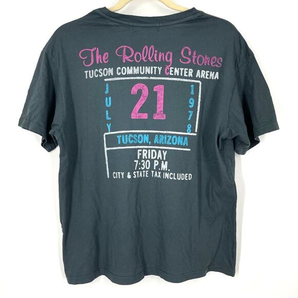 Daydreamer Rolling Stones 78 Ticket Boyfriend Tee Small Vintage Black - Picture 2 of 6